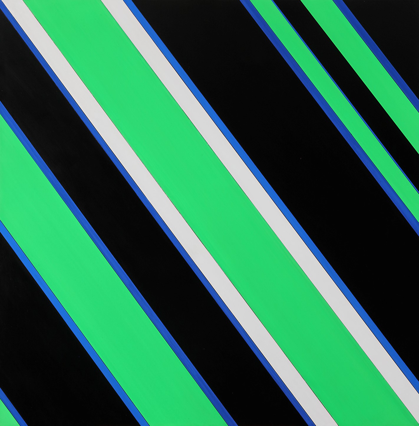 Günter Fruhtrunk: Weißer Hiatus, 1974, Acryl auf Leinwand, 120 x 119 cm, Privatsammlung, © Bild-Kunst Bonn 2022