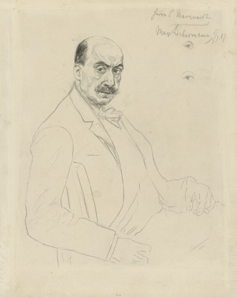 Max Liebermann, Selbstbildnis, 1907, Bleistift auf Papier, Kupferstichkabinett SMB, Ident.-Nr. NG 43/66, Foto: SMB | Dietmar Katz