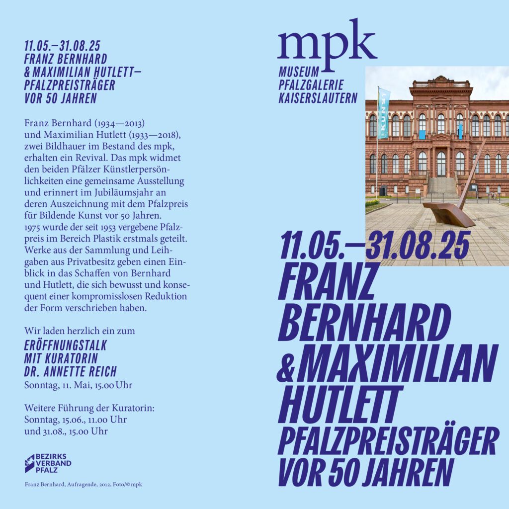 Einladung zur Bernhardt und Hutlett Sonderausstellung Eröffnung im mpk am 10. & 11. Mai 2025