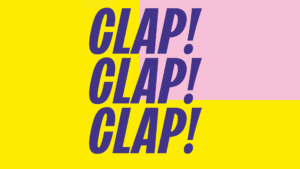 CLAP! CLAP! CLAP! Plakat zur Bewerbung des Klangfarben Workshops