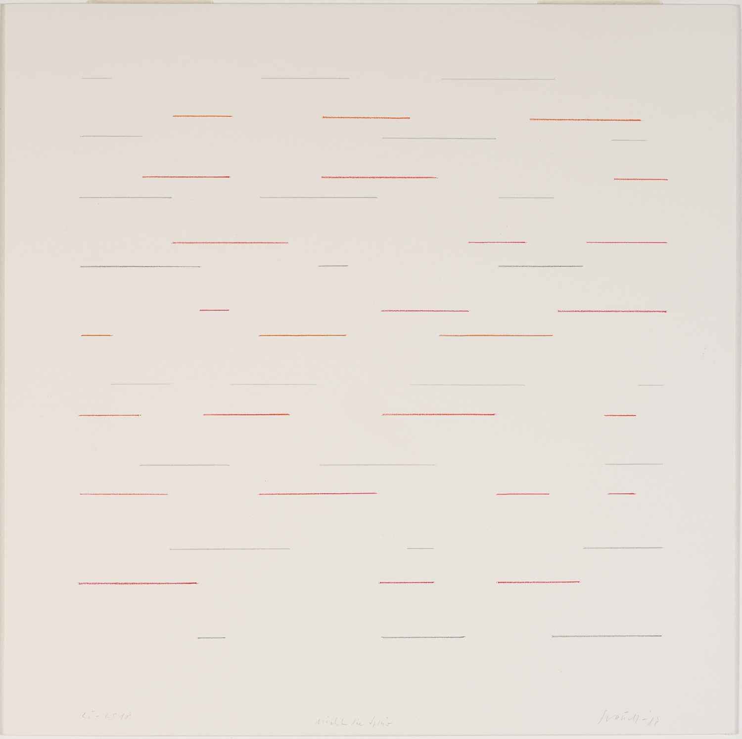 Klaus Staudt, nicht die Spur, 2018, Farbstiftzeichnung, mpk, Graphische Sammlung, Inv.-Nr. 24/3508, © VG Bild-Kunst Bonn 2026 Klaus Staudt, nicht die Spur, 2018, Farbstiftzeichnung, mpk, Graphische Sammlung, Inv.-Nr. 24/3508