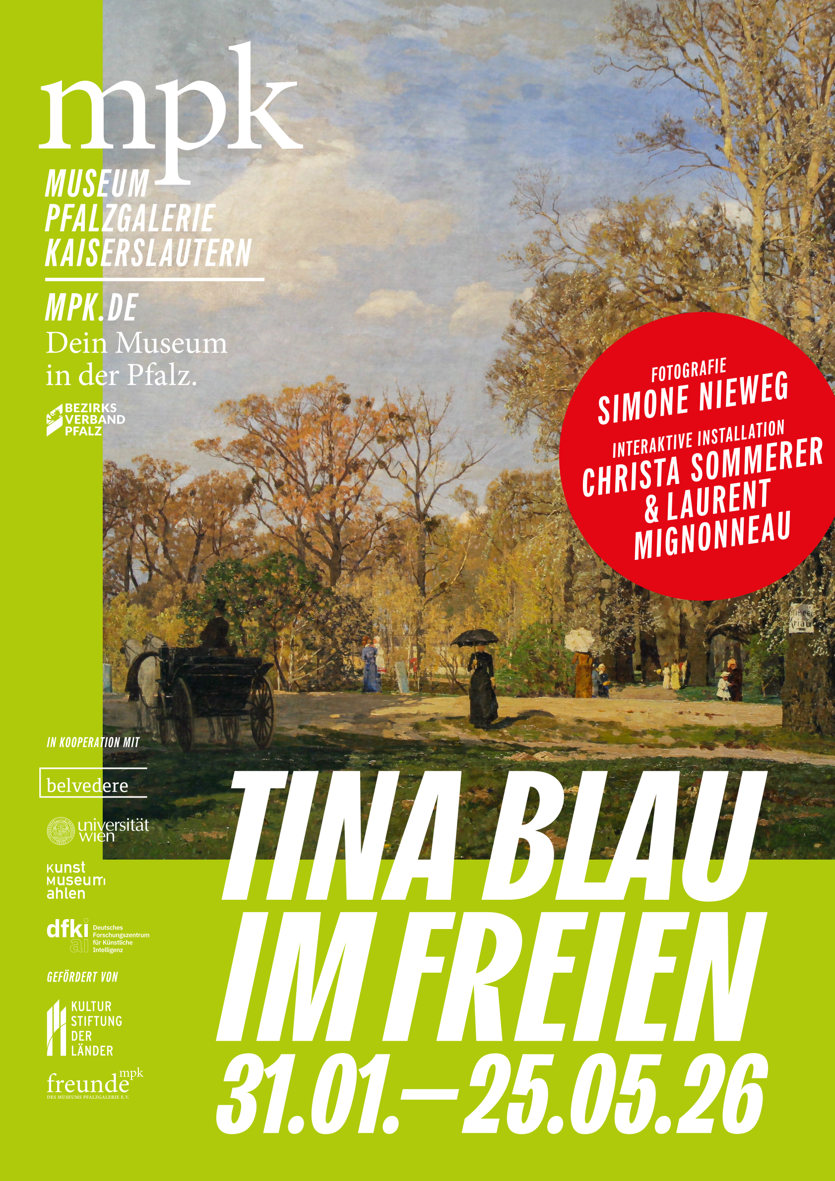 Key Visual der Ausstellung "Tina Blau. Im Freien." im mpk Museum Pfalzgalerie Kaiserslautern.