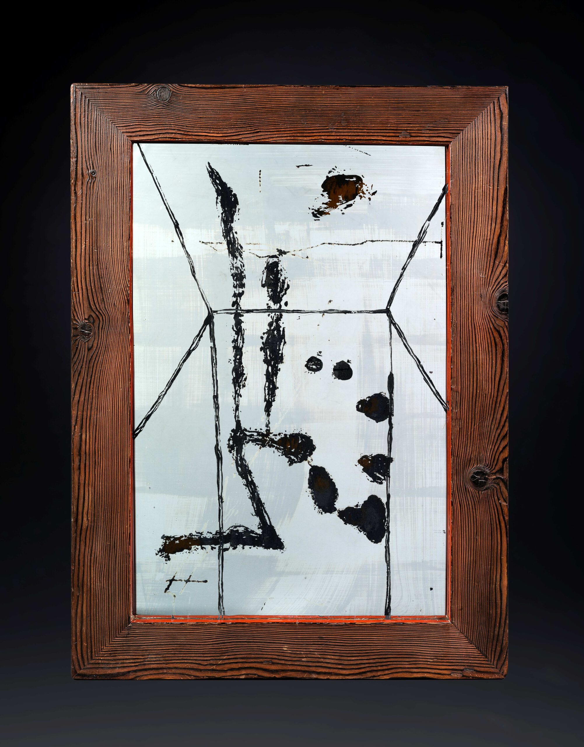 Spiegel ab 1924, Bemalung um 1940 | Pinienholz, Glas, roter Lack | © Galerie Jacques De Vos, Paris Spiegel ab 1924, Bemalung um 1940 | Pinienholz, Glas, roter Lack | © Galerie Jacques De Vos, Paris